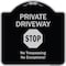 Signmission Designer Series-Private Driveway Stop Black & Silver Heavy-Gauge Aluminum, 18" H, BS-1818-9920 A-DES-BS-1818-9920 - alternate 1